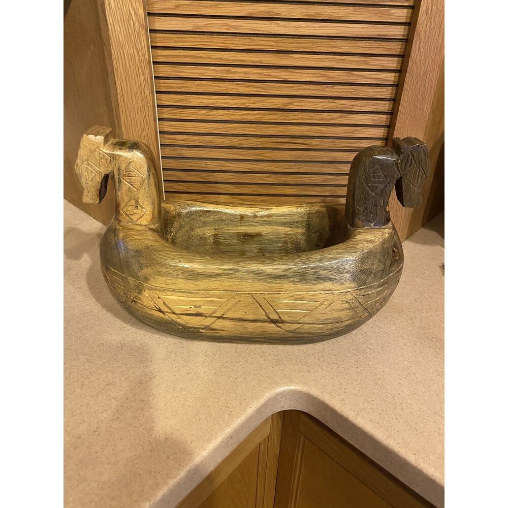 Viking Horse Bowl, Handcarved wooden bowl, slavic tableware, Wooden Vessel Dish